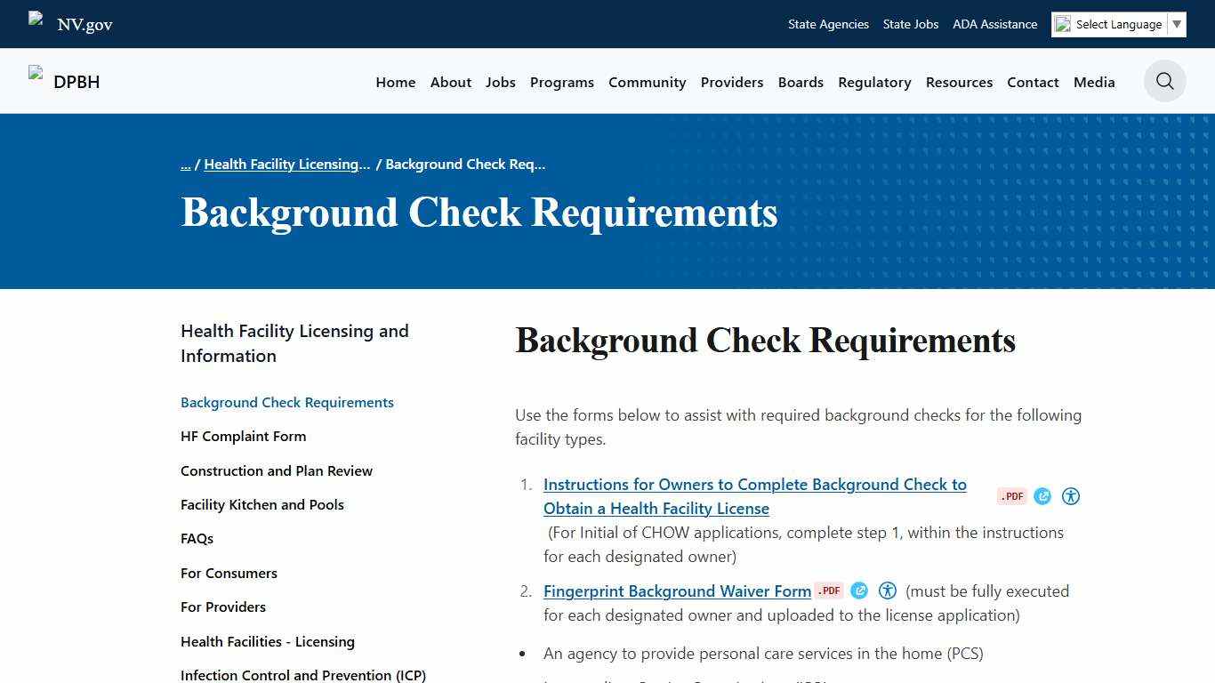Background Check Requirements